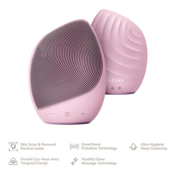 Електронна ультразвукова щітка для обличчя GESKE Sonic Facial Brush 5в1 pink | Зображення 1