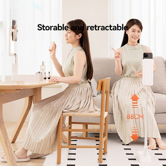 Підставка-тримач настільний USAMS US-ZB265 Multi-function Rotatable Folding Storage Live Stream White | Зображення 2