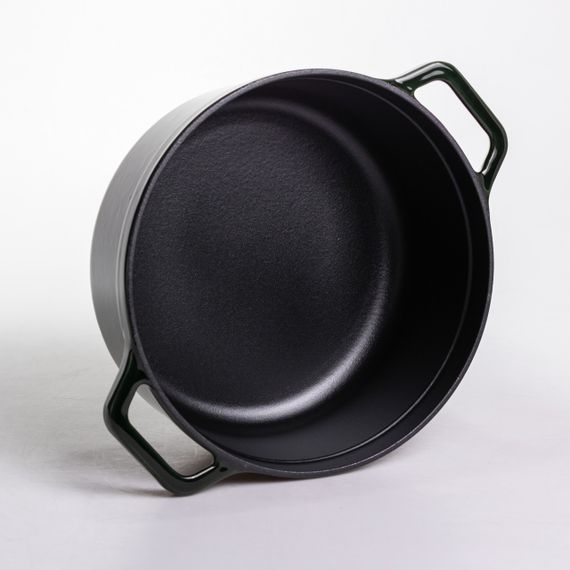 Кокотниця чавунна емальована 6 л, малахіт Yiwu HP-FLG-12 green | Зображення 4