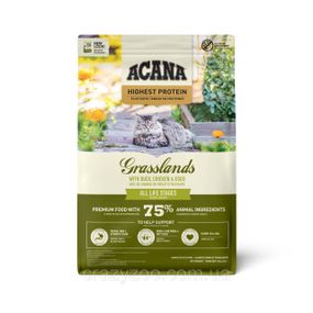 Сухой корм для котов Acana Grasslands Cat с цыпленком, индейкой и уткой 340 гр a64234