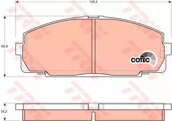 Колодки гальмівні дискові TOYOTA HIACE передн.  TRW (GDB770)