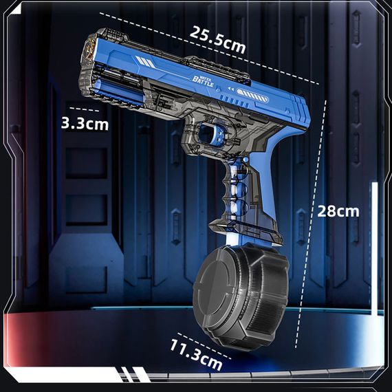 Водяний акумуляторний пістолет Water Gun 66-35 (500ml) with lithium battery Transparent blue | Зображення 4