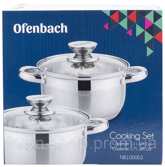 Набор 2 кастрюли Ofenbach Hamburg 1.1л, 1.7л из нержавеющей стали с 5-слойным индукционным дном NB-100003 | Зображення 4
