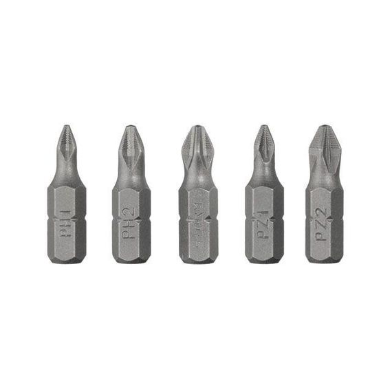 Комплект викруткових насадок PH1, PH2, PZ1, PZ2, S2, 5 од., STORM INTERTOOL VT-0210 | Зображення 2