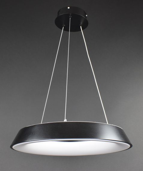 Люстра світлодіодна підвісна LED світильник для квартири на стелю лед з пультом 27550 Чорний 25-90х48х48 см.