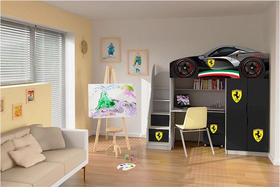 Детская кровать-комната Bed-Room №1 Ferrari графит, спальное место 1700х800 мм | Зображення 1