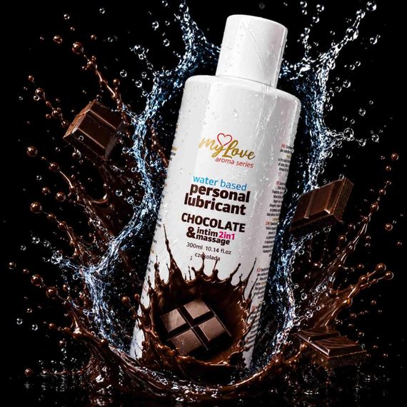 2в1 лубрикант та масажний гель - MyLove Aroma Series Intim&Massage Chocolate, 300 мл Sex Aura | Зображення 1