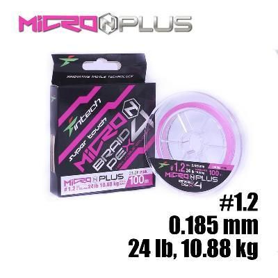 Шнур плетенный рыболовный Intech Интеч MicroN Plus PE X4 100m 1.2 24lb / 10.88kg