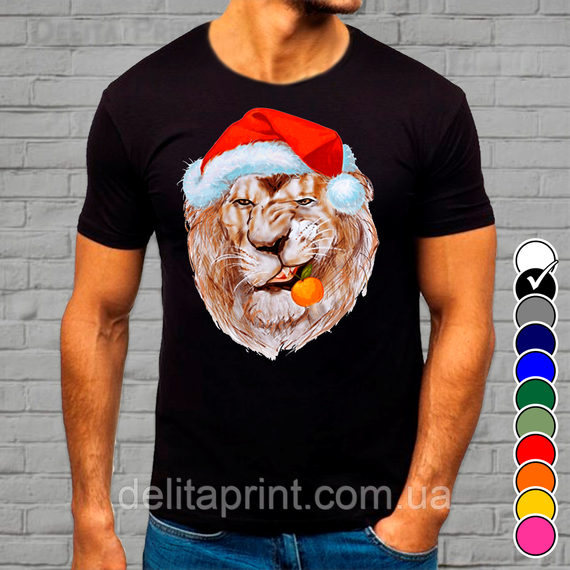 Футболка з новорічним принтом "Новорічний Лев" Family Look Новий Рік