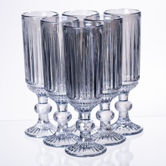 Набор бокалов для шампанского 6 штук 160 (мл) Голубой HP-19-67