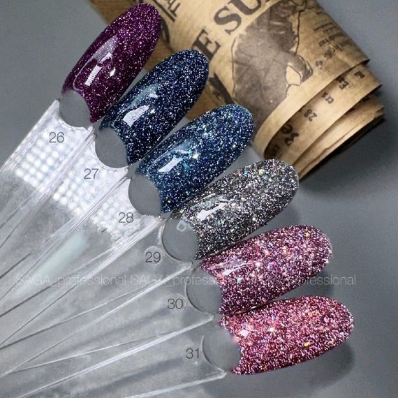 Світловідбиваючий гель-лак SAGA 28 Fiery 9мл