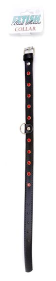 Ошейник из искуственной кожи с кристаллами Fetish Boss Series - Collar Red Crystal, BS3300121 Sex Aura | Зображення 2