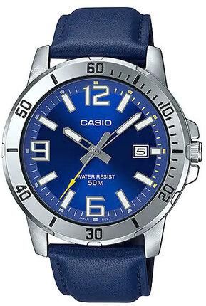 Годинник з кварцовим механізмом Casio MTP-VD01L-7BVUDF з шкіряним ремінцем