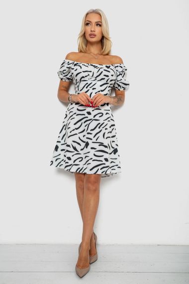 Платье софт с принтом, цвет белый, 230R0105-1 | Зображення 1