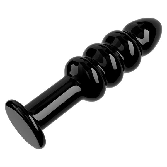 Анальна пробка Love Toy Glass Romance Dildo, чорна | Зображення 2