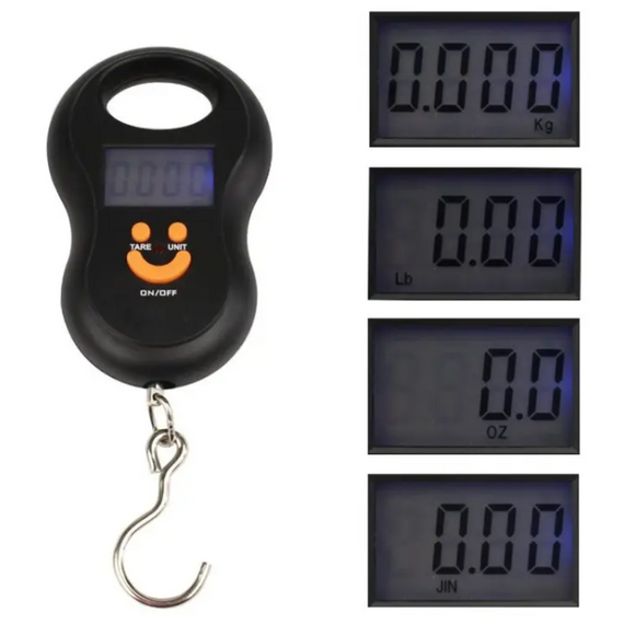 Електронні ваги до 50 кг Кантер, компактний і функціональний електронний кантер із термометром, цифрові ваги чорні | Зображення 4
