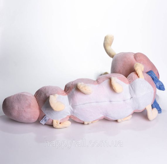 М'яка іграшка-подушка з пледом Гусениця 110×170 (см) плюшевий дитячий плед 3в1 Рожевий | Зображення 4