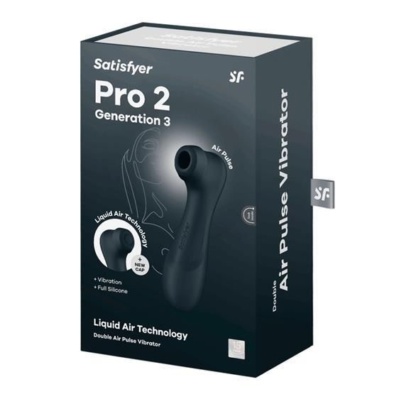 Кліторальний стимулятор - Satisfyer Pro 2 Generation 3 With Liquid Air Black Sex Aura