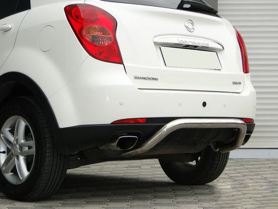Задняя защита AK006 (нерж) для SsangYong Action 2006-2024 гг | Зображення 1