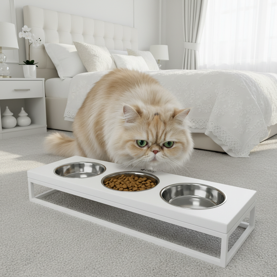 Миски на подставке для котов и маленьких собак Hollky Base Bar (3 × 0,45 л) Bar-54187-WHWH | Зображення 9