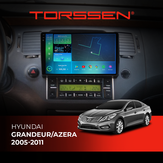Штатна магнітола Torssen 2K Hyundai Grandeur/Azera 05-11 F96128 4G Carplay DSP