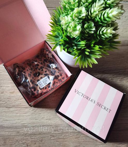 Женские кружевные стринги Victoria`s Secret со стразами, бикини стринги Виктория Сикрет XL, Фуксия | Зображення 5