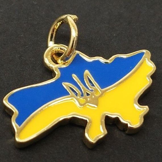 Підвіска "Карта України" 14х20 мм, колір золото (гіппоалергенний сплав)