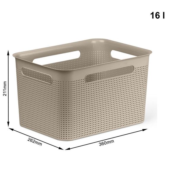 Кошик для зберігання Rotho (Рото) Brisen 16 л (10239) Капучино | Зображення 1