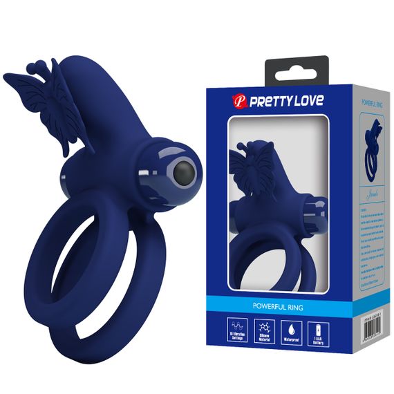 Эрекционное кольцо - Pretty Love Powerful Vibro Butterfly Cock Ring Blue sexstyle