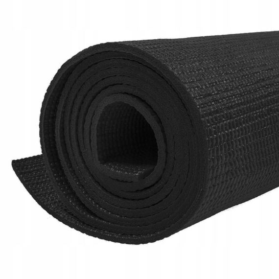 Килимок (мат) для йоги та фітнесу Springos PVC 4 мм YG0034 Black | Зображення 1