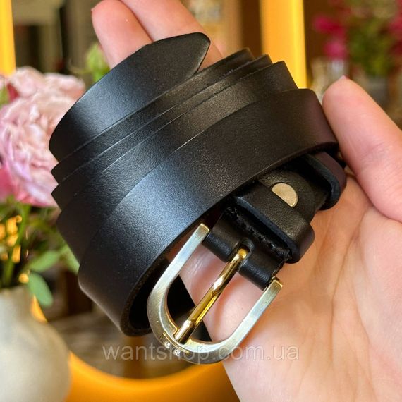 Шкіряний ремінь у чорному кольорі 53765