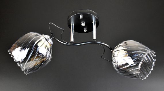 Люстра стельова на 2 лампочки 25825 Чорний 25х19х50 см.