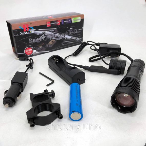 Потужний світлодіодний ліхтар Bailong, Ліхтарик на USB зарядкою для дому, Тактичний ліхтар з діодом XO-11 | Зображення 7