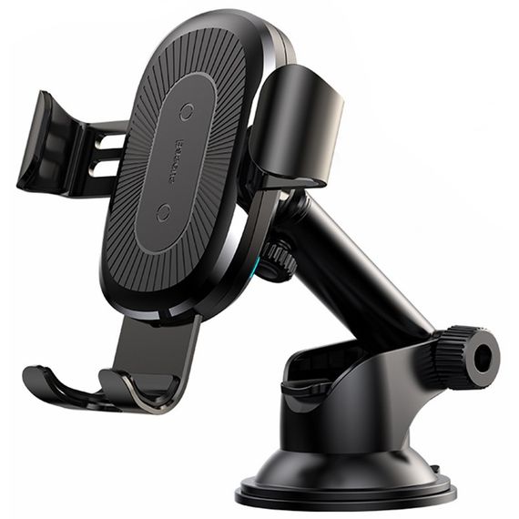 Автомобільний тримач для телефону Baseus Wireless Charger Gravity Car Mount (osculum type) (WXYL-A01) Black