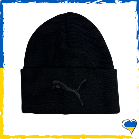 Шапка чорна Puma брендова універсальна, Пума. Шапка чоловіча, жіноча, підліткова, дитяча