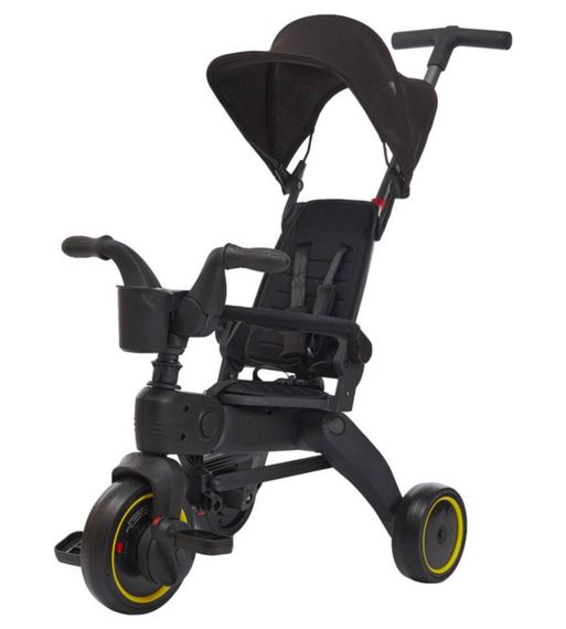 Складаний велосипед-трансформер 7в1 Tri-cycle PA66 | Реверсивне сидіння 360°, батьківська ручка, компактний для літака Чорний