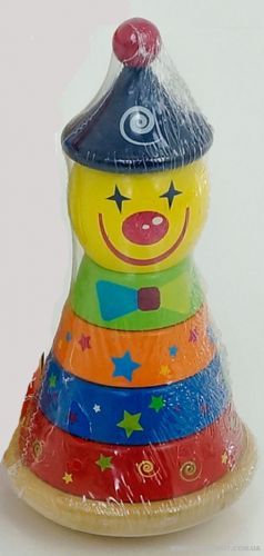 Уценка. Деревянная пирамидка-неваляшка "Клоун" - Повреждена упаковка