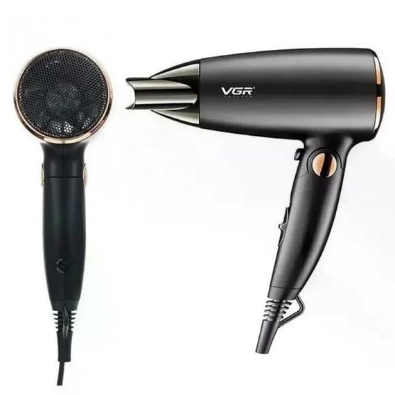 Дорожный складной фен VGR V-439 1600W • Компактный фен для сушки и укладки волос с холодным обдувом и насадкой-концентратором