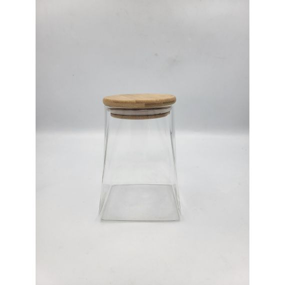 Емкость стеклянная с деревянной крышкой (трапеция) VT-7905 Vittora 500 мл | Зображення 1