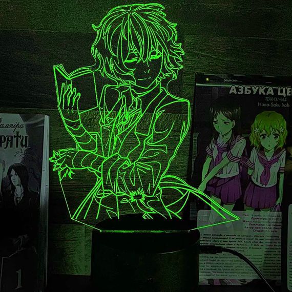 Акриловий світильник-нічник Осаму Дазай 2 зелений tty-n002313