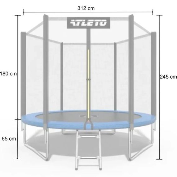 Батут дитячий Atleto 312 см із захисною сіткою та драбиною для дому та дачі 20001001 | Зображення 9