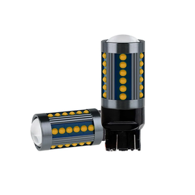 Автолампа светодиодная W21W / 7440, цоколь W3x16d, COB x 36 smd, желтая, линза, 12 - 24 В