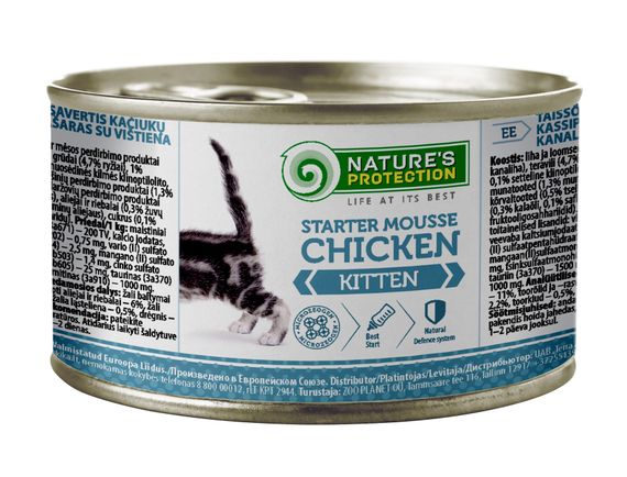 Корм Nature's Protection Kitten Starter Mousse Chicken вологий з куркою для першого прикорму кошенят 200 гр
