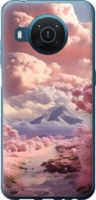 Чохол на Nokia X20 Рожеві хмари із силікону FCh_006664
