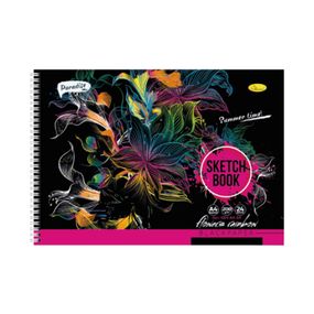 Скетчбук BLACK СБЧ-А4-24 А4, 24 листа Flowers rainbow