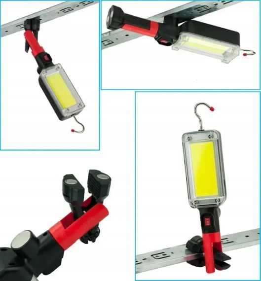 Мощный фонарь аккумуляторный ZJ-8859 Pro COB 20Ват с магнитом и крючком для подвешивания | Зображення 6