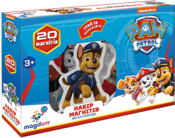 Дитячий набір магнітів Щенячий патруль "Веселі пригоди" Magdum ML4034-01 20 шт | Зображення 5