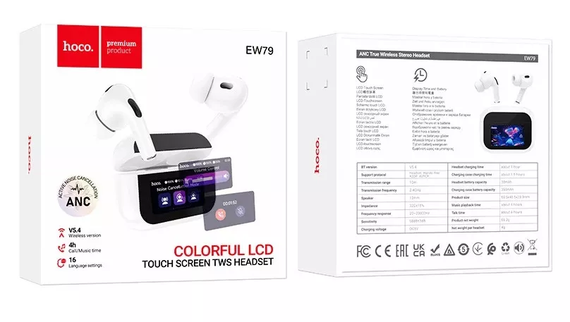 Навушники HOCO EW79 Bright True Wireless ANC із сенсорним екраном BT-гарнітура | Зображення 5