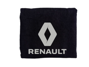 Рушник з вишивкою махровий банний 70*140 чорний автомобілісту Рено Renault 00451