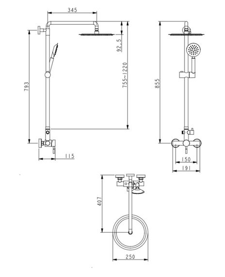 Душова система для душу Lidz Aria 1020 Nickel (k35) LDARI1020NKS46114 | Зображення 1